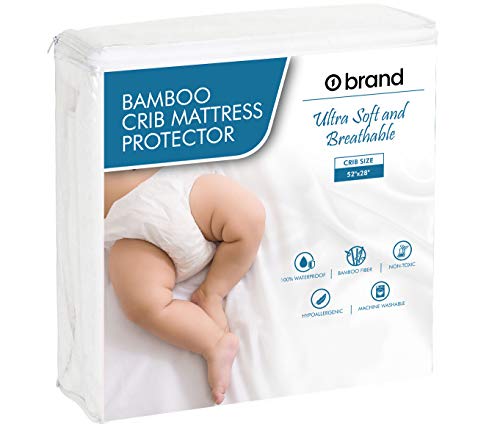 Waterproof Bamboo Crib Mattress Protector - Set of 2
